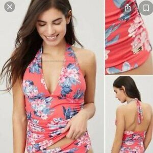 Joules tie neck lined‎ cups touched tankini swimsuit bikini swim top